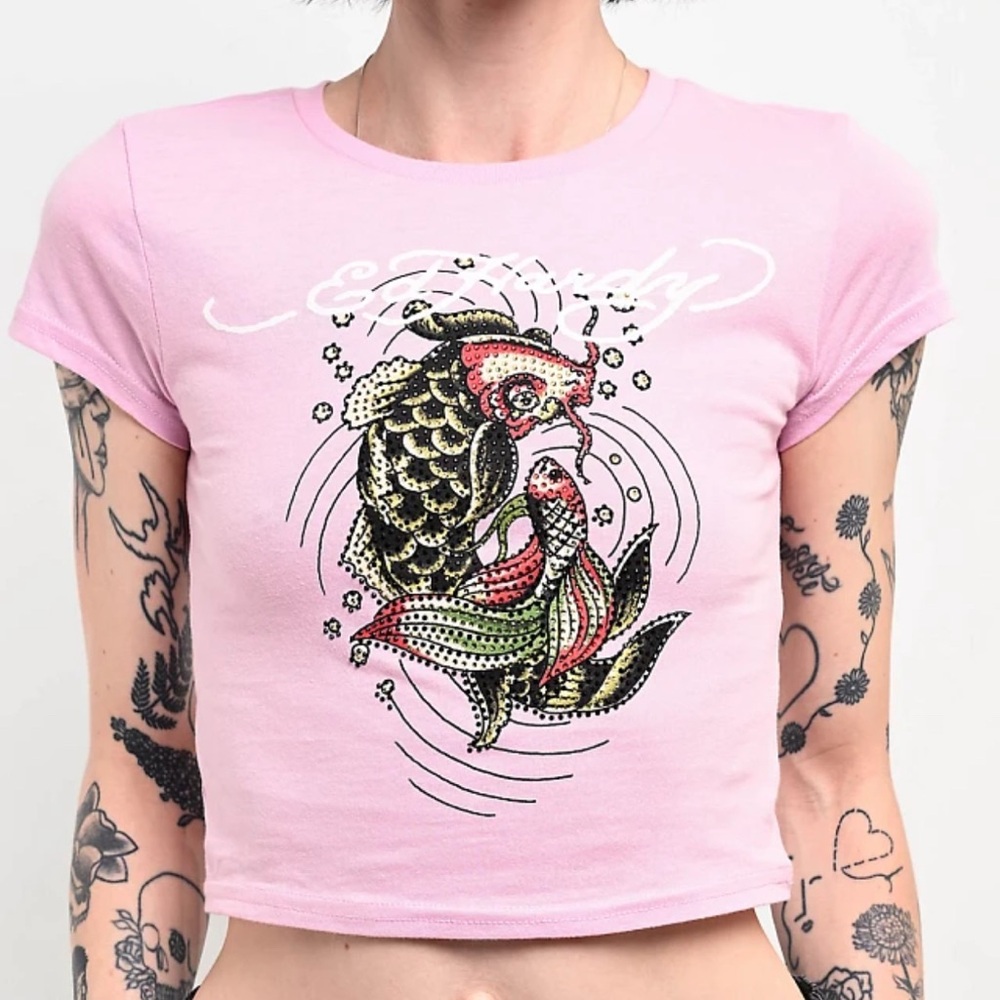 Ed Hardy Pink Graphic Tee
